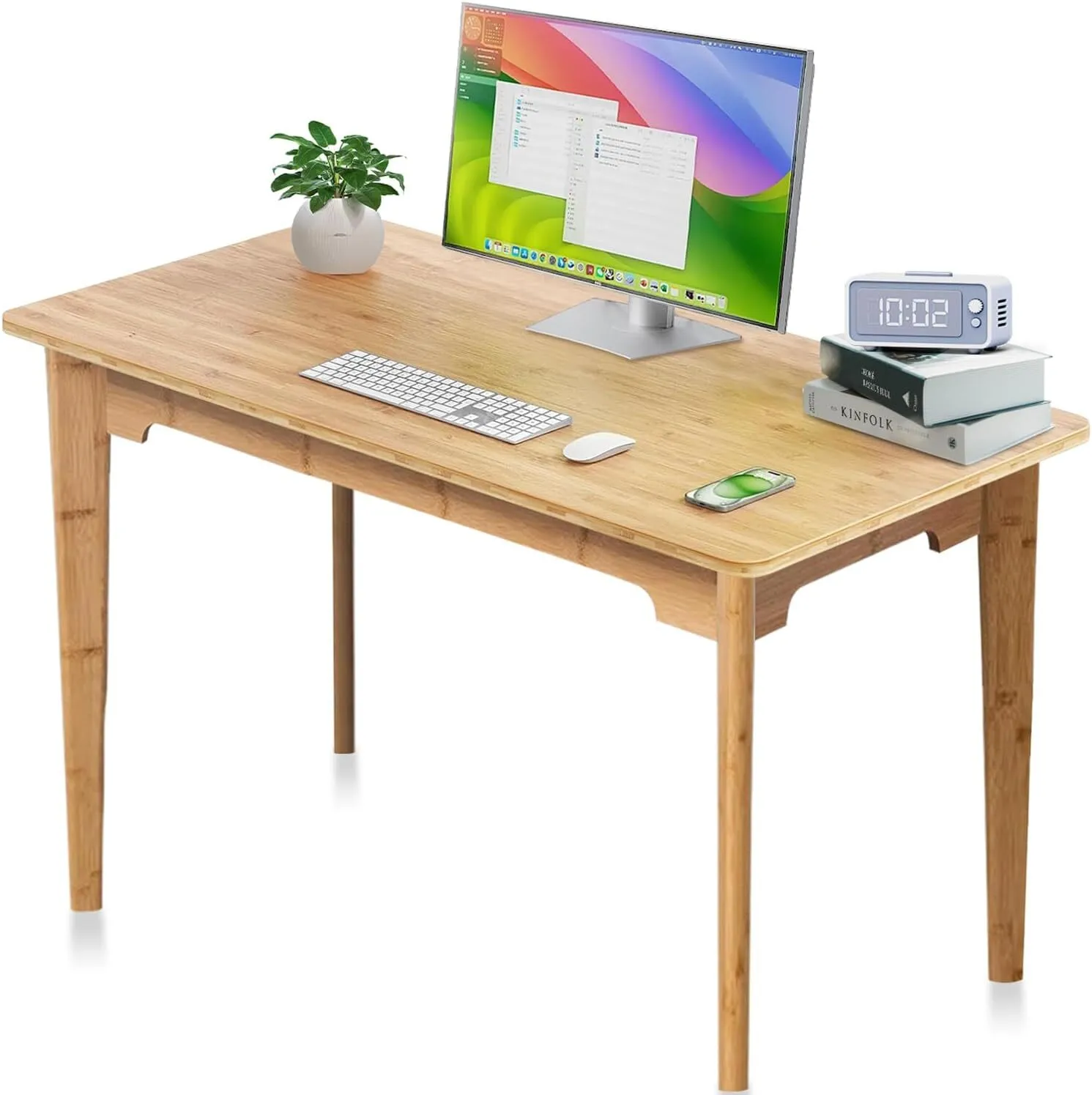 Table multifonctionnelle en bambou Bureau simple Bureau d&39;ordinateur 1