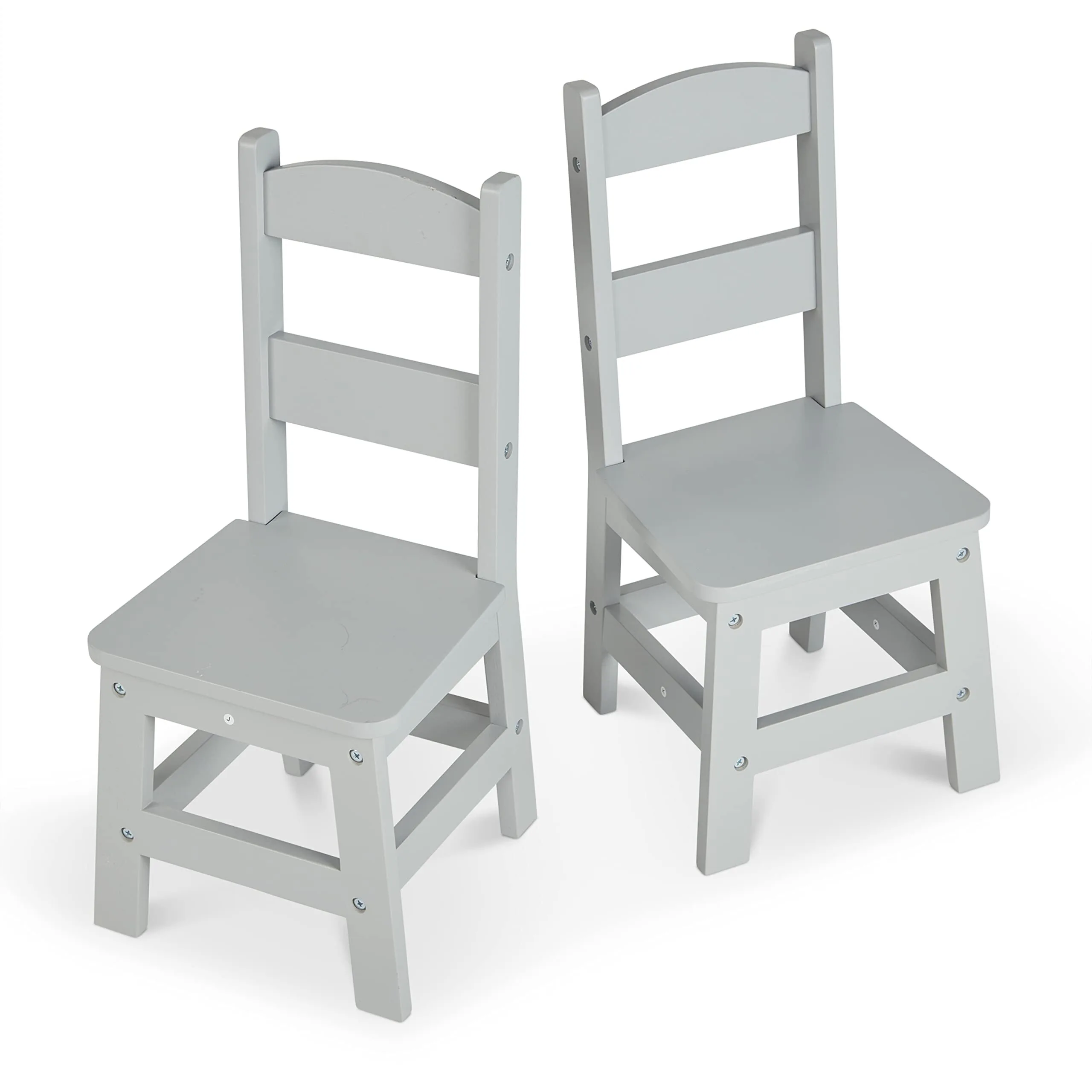 Sillas de madera 100 % maciza, juego de 2, muebles grises para sala de juegos, sillas de madera de bambú para niños, muebles de madera para sala de juegos para niños, color gris 1