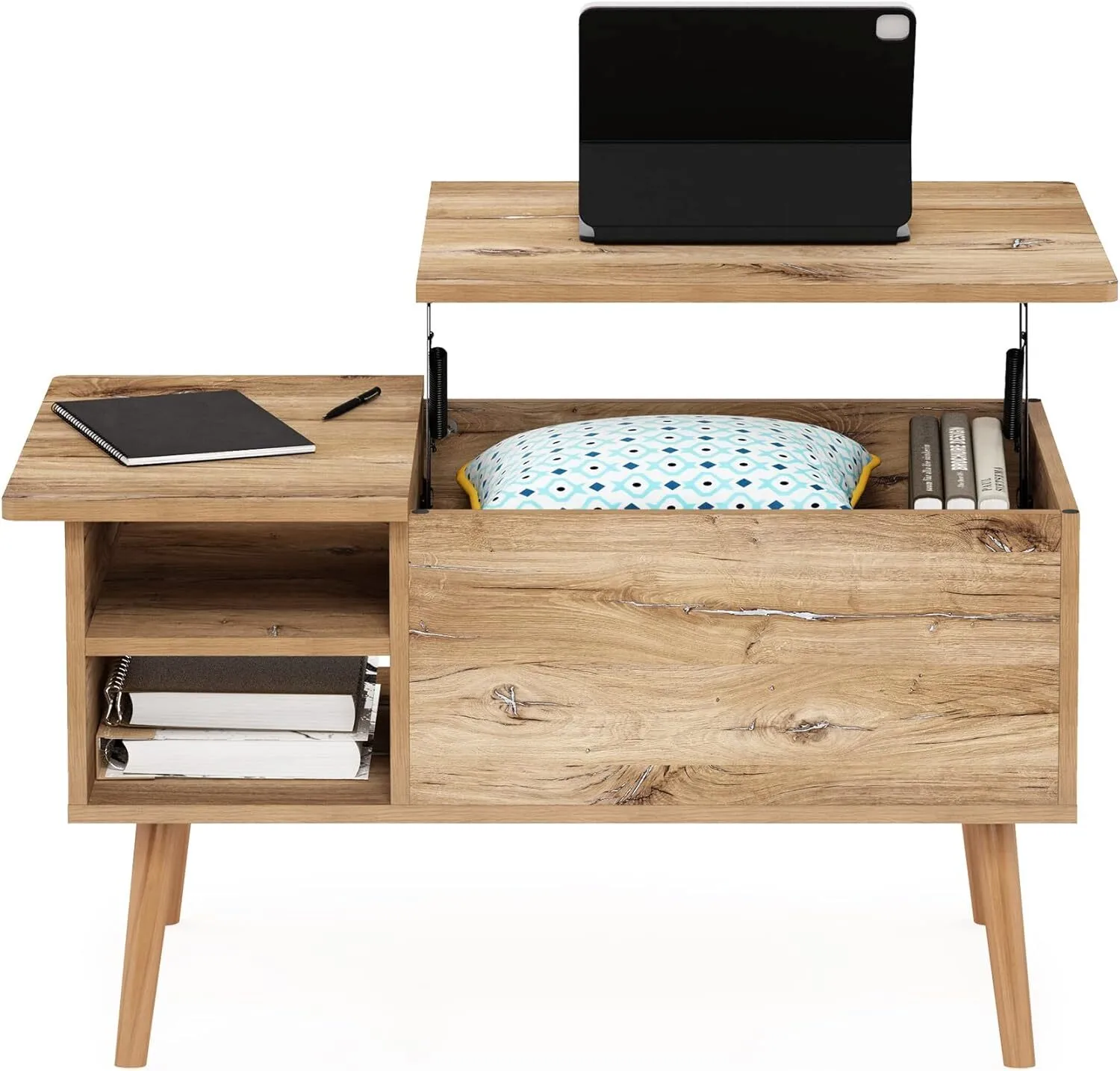 Mesa de centro de madera Combohome con compartimento oculto, mesa de escritorio 1