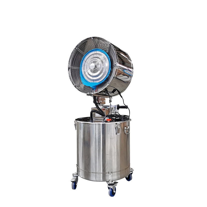Stainless steel mobile oscillating spray fan centrifugal spray fan industrial atomization humidification atomization cooling electric fan 1