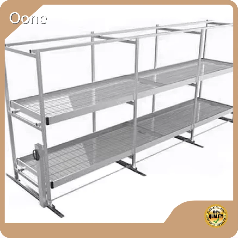 Hydroponic Shelf System Movable Flood and Drain Seedbed Bench Growing Table Rolling Seedbed by Oone 1