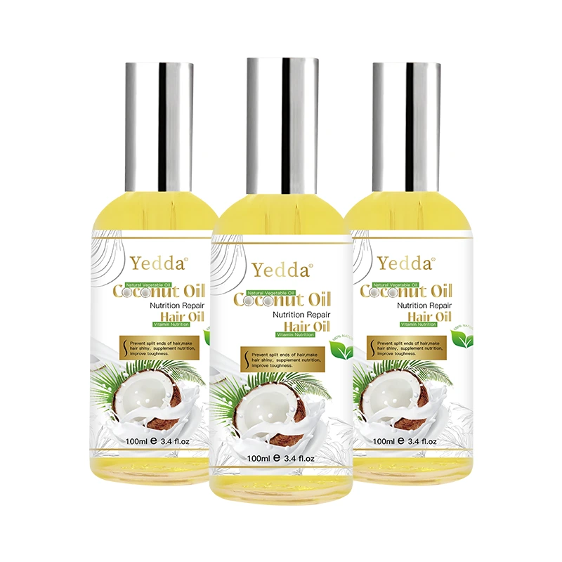 Pure Coconut Oil Organic Repair Broken Frizz Damaged Hair Treatment Nourishing 100ml Oil Coconut for Curly Hair 1