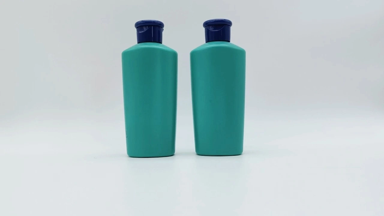 Glamorous 200ml Matte Green PE/PET Shampoo conditioner bottle for Skin care Packaging 1