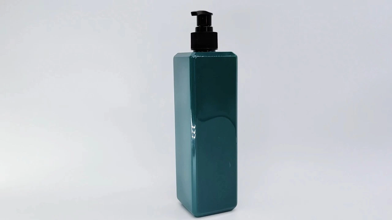 Glamorous 500ml Dark Green PE/PET Shampoo conditioner bottle for Skin care Packaging 1