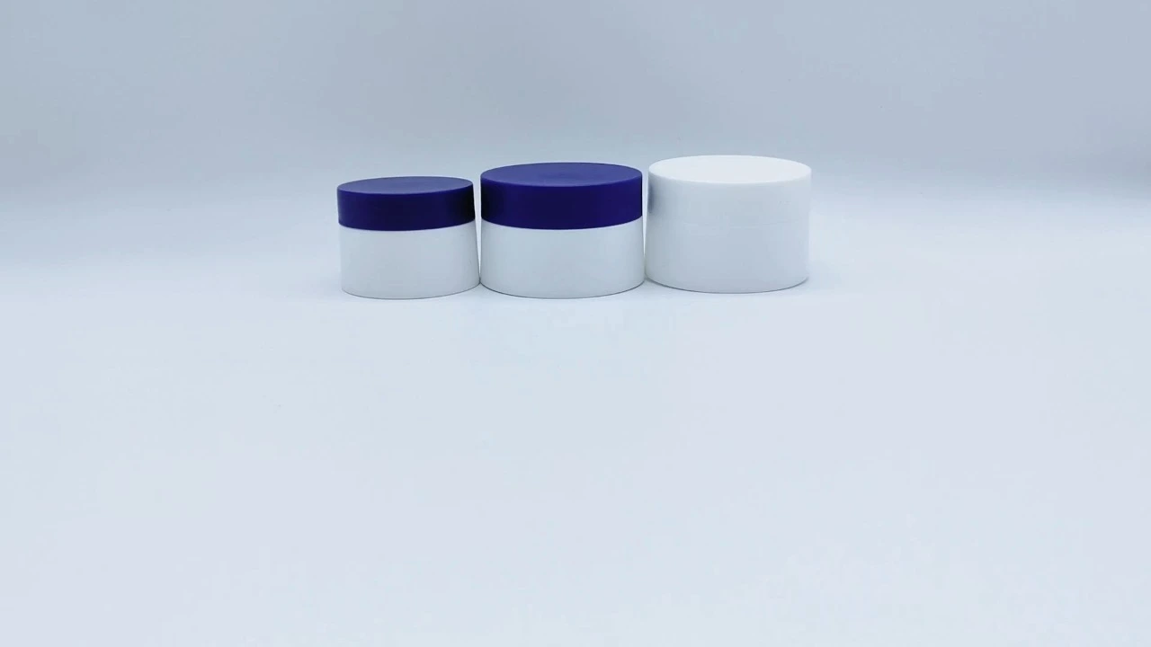Glamorous 30g/50g Double-wall smooth white PP cream jars 1
