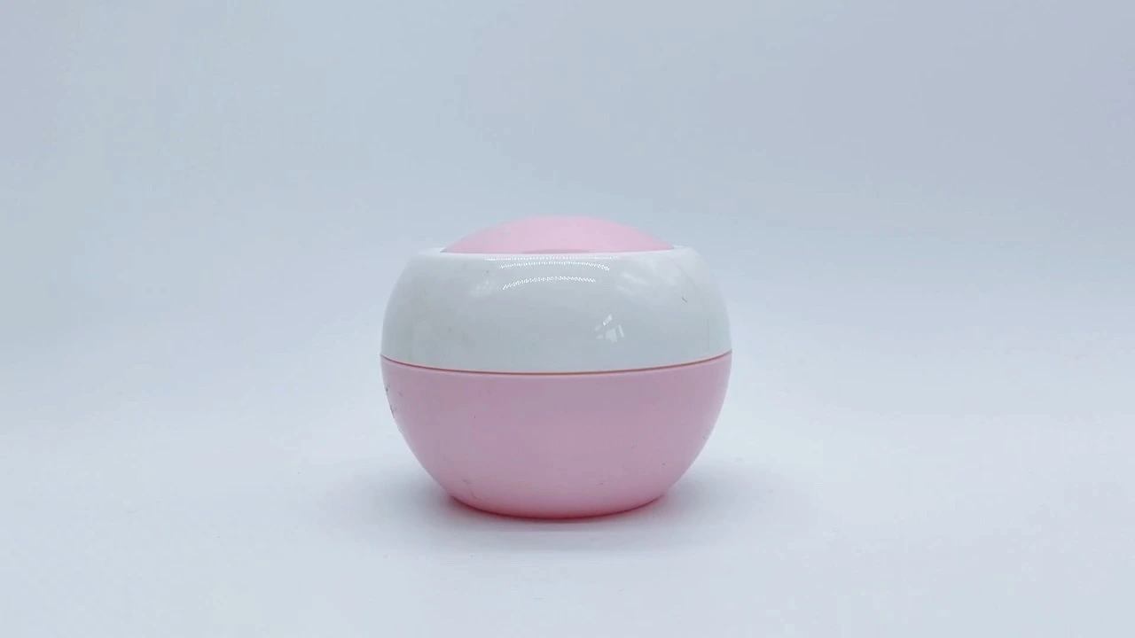 Glamouröses, 50 g rosafarbenes, doppelwandiges PET-Cremeglas in Schalenform für Baby-Feuchtigkeitscreme 1