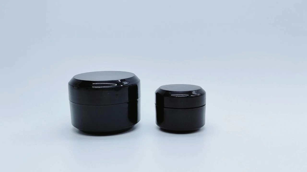 Glamorous 5 g/30 g schwarzes doppelwandiges PET-Cremeglas für Herrenlotion 1