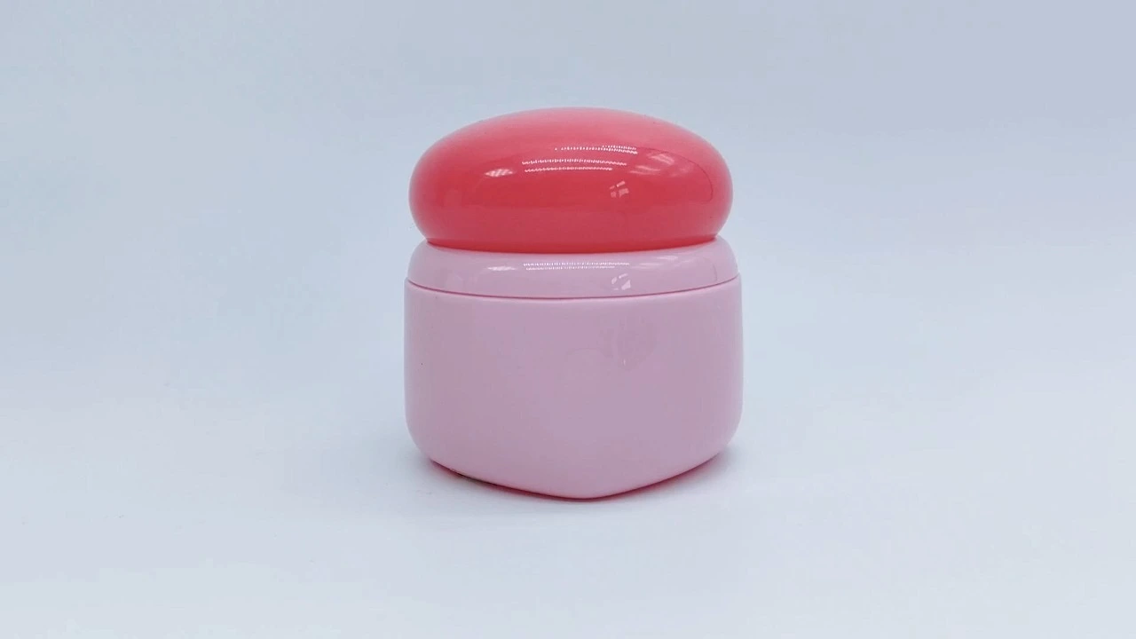 Glamoroso tarro cuadrado de PET rosa de 50 g para crema hidratante para bebés 1