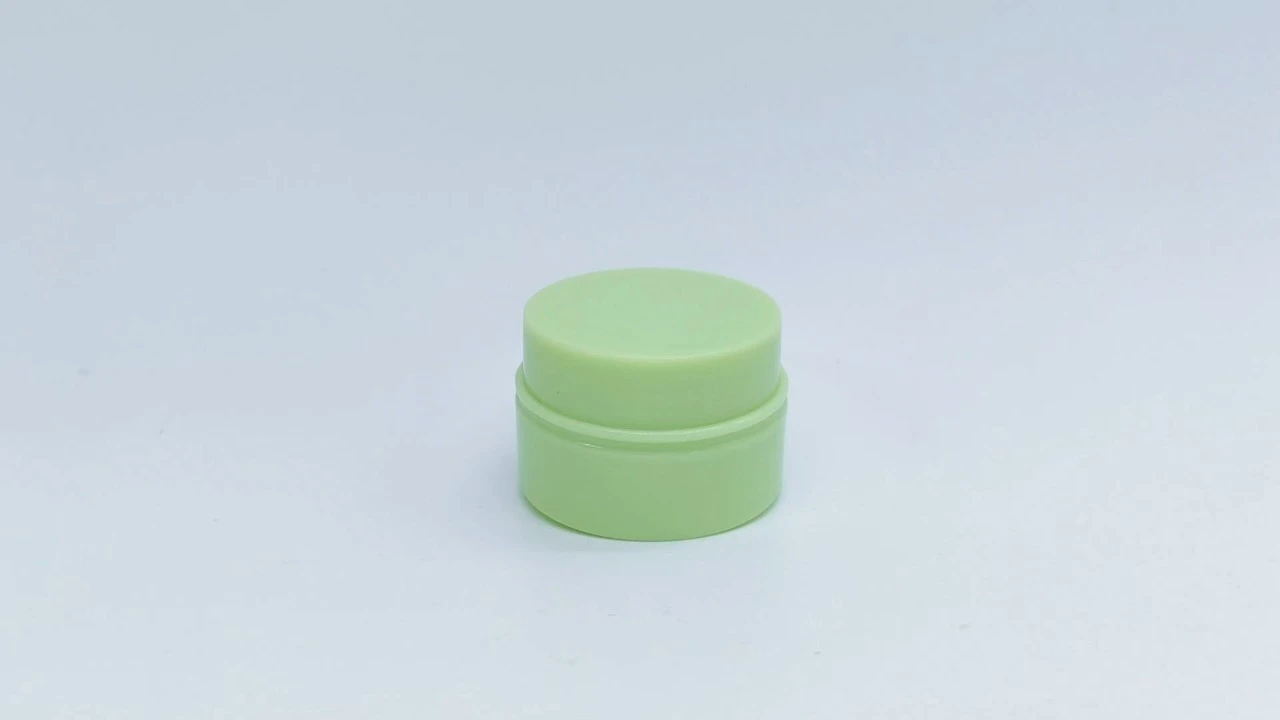 Glamoroso tarro de crema con muestra de PET verde de 10 g 1
