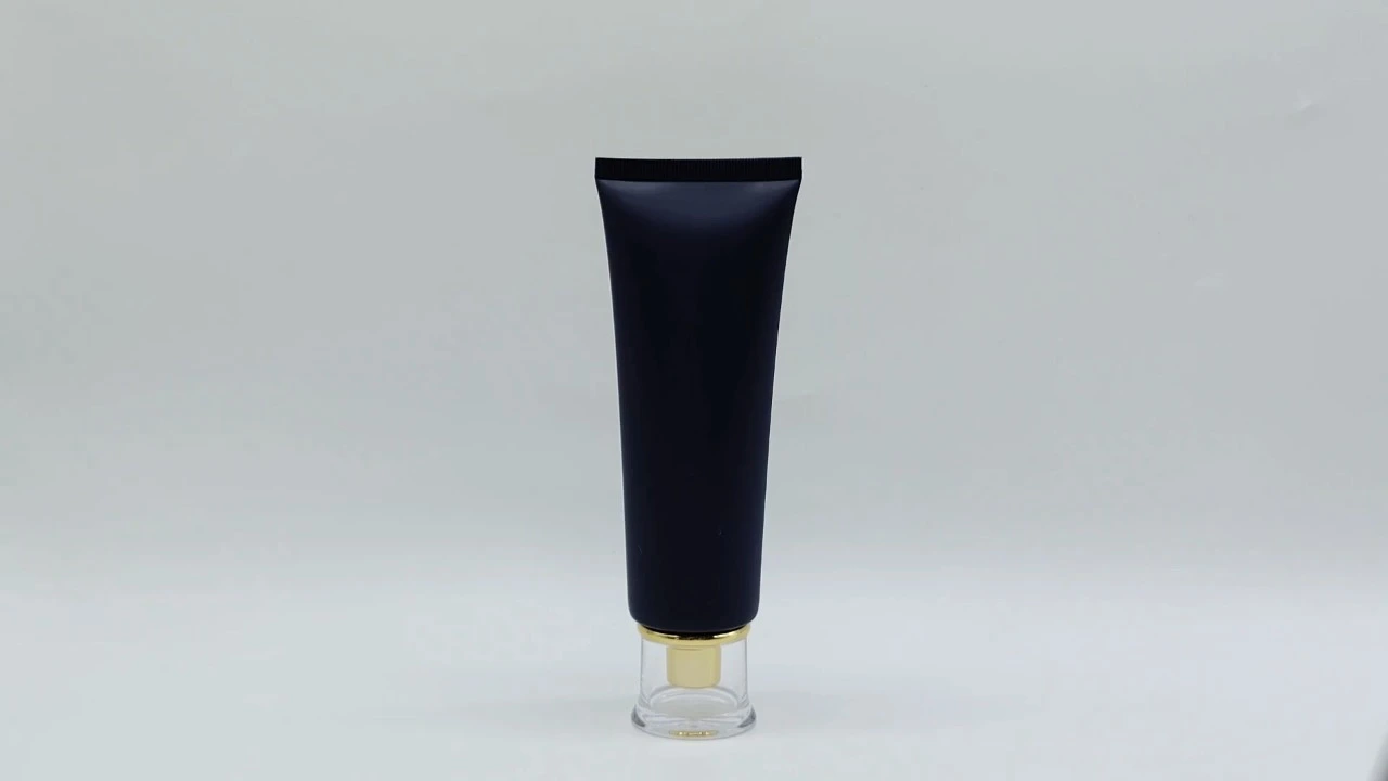 Tuyau personnalisé de 50 ml pour emballage de crème solaire de forme ovale dans les cosmétiques, type extrusion sérigraphié 1