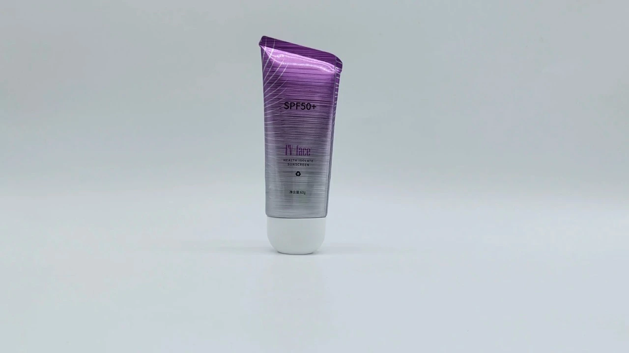 Tubo cosmético ovalado de PE con protector solar de tubo ovalado blanco personalizado OEM 1
