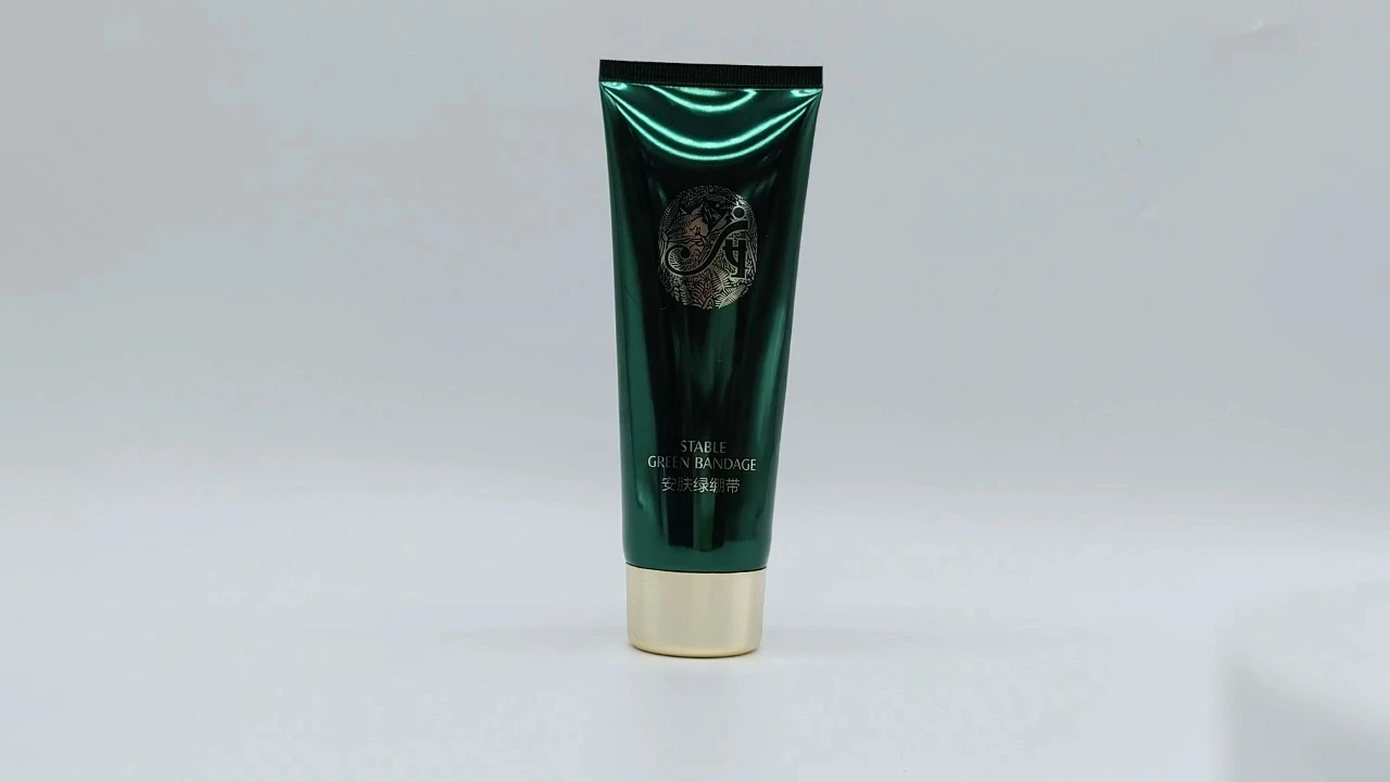 100ml extruded plastic cosmetic face cream lotion tube multi-layer hot stamping profiled tail packaging face cream lotion tube 1