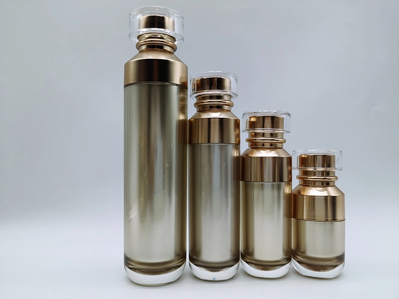 Venta al por mayor de botellas de plástico PET de doble pared, de varios tamaños, para loción, esencia, champú y cosméticos, con bomba y tapa. 1