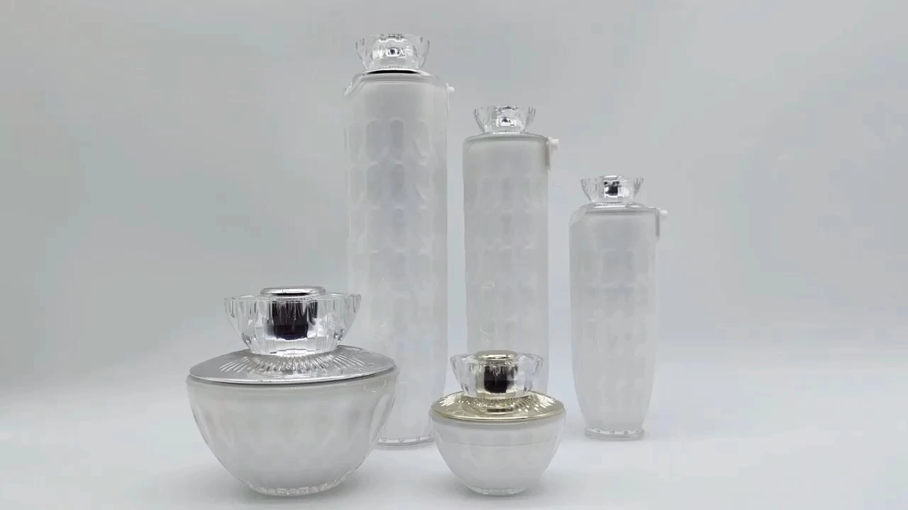 Botellas de plástico transparente, de doble pared, de PE, PS y PET, para loción, champú, esencia y cosméticos, de marca glamurosa. 1