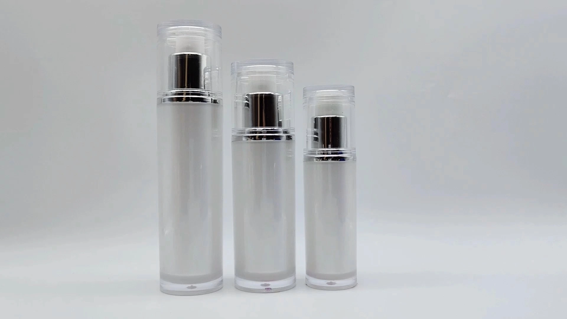 Botellas de PE-Plástico-PS-PET de doble pared transparentes, color blanco perla, para loción, esencia, champú, espuma, cosmética, 100 ml, 60 ml y 40 ml. 1