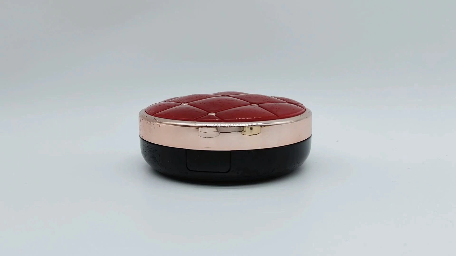 Red leather luxury air cushion puff box powder box with sponge puff 1