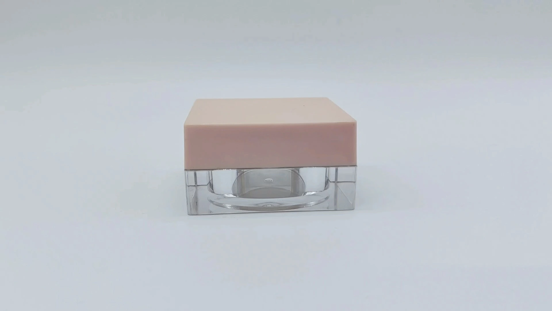 Square, empty, hot, customizable face cream can, transparent PS cosmetic package, 5ml square, plastic with cover 1