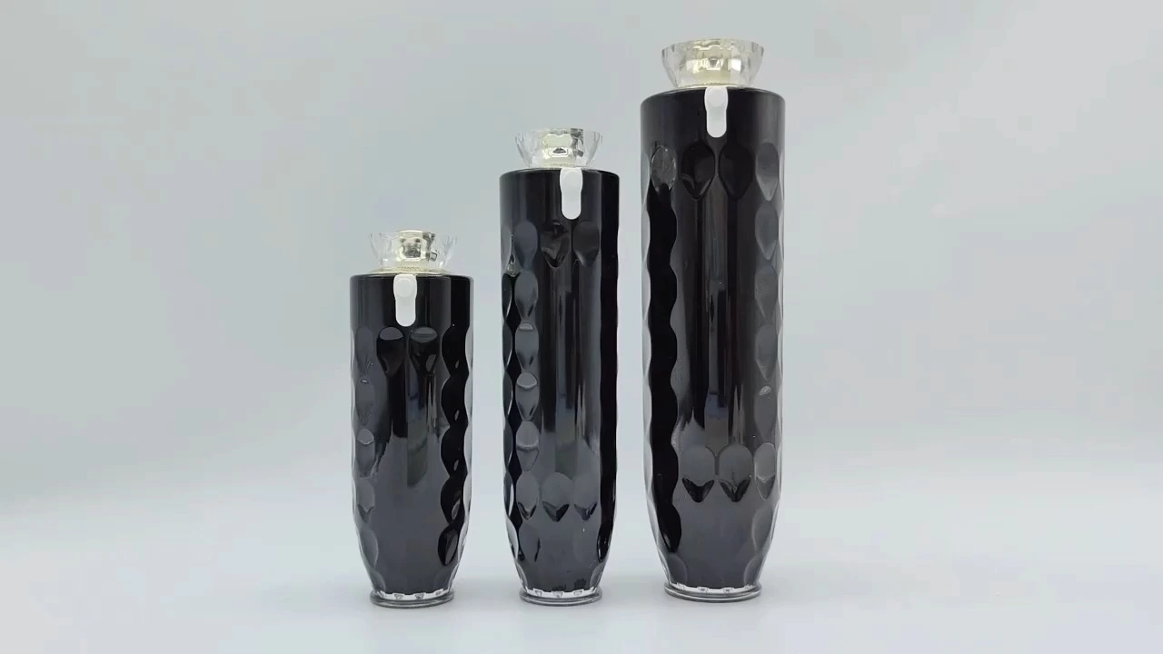 Envase de espuma para loción, champú, esencia, esencia, de PE, plástico, PS y PET, de doble pared, negro, clásico, antideslizante, de mano, 35 ml, 60 ml y 100 ml. 1