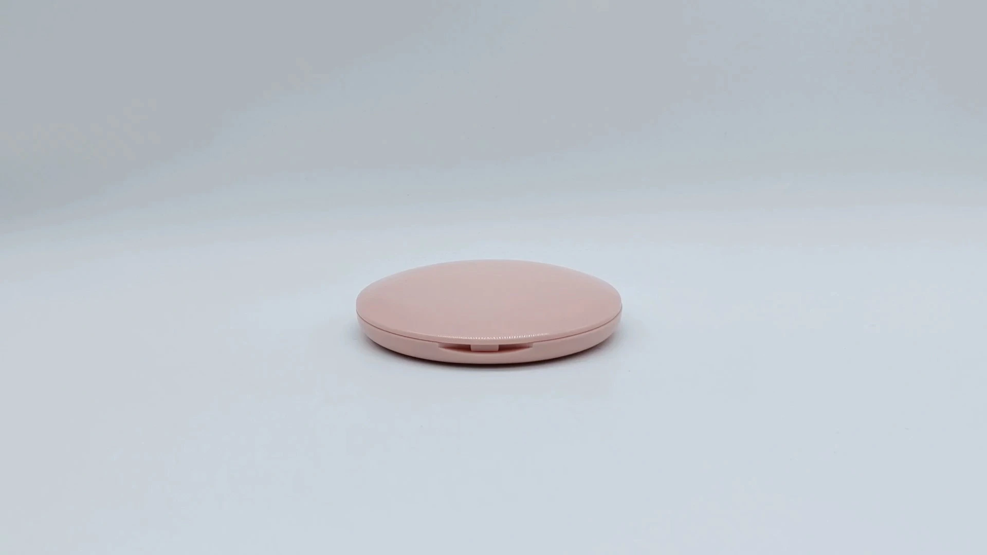 Oval eye shadow box rubber painting pink customized eye shadow empty eye shadow palette with mirror box 1