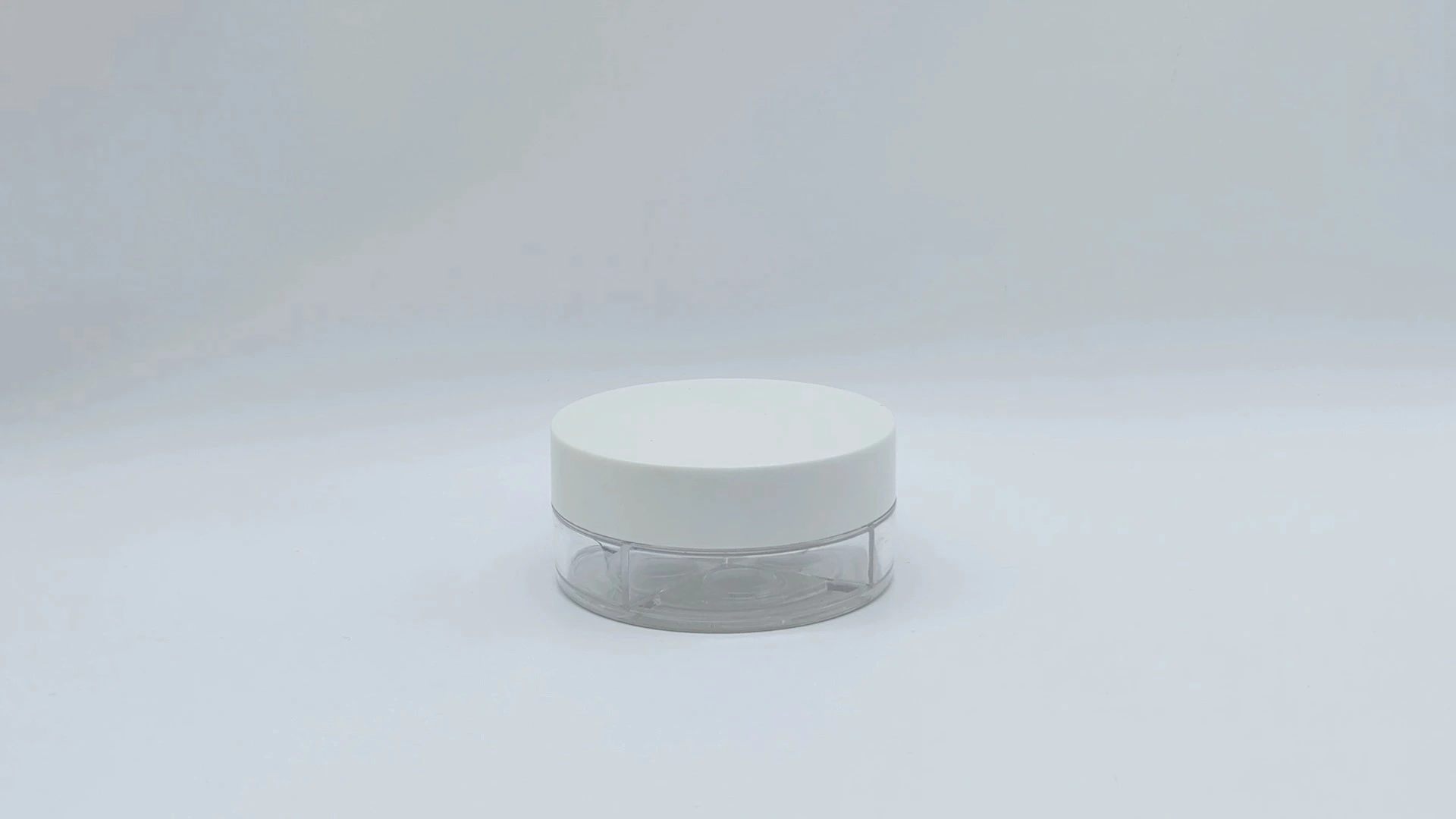 Popular 15g white circular plastic powder can container for cosmetic powder packaging 1