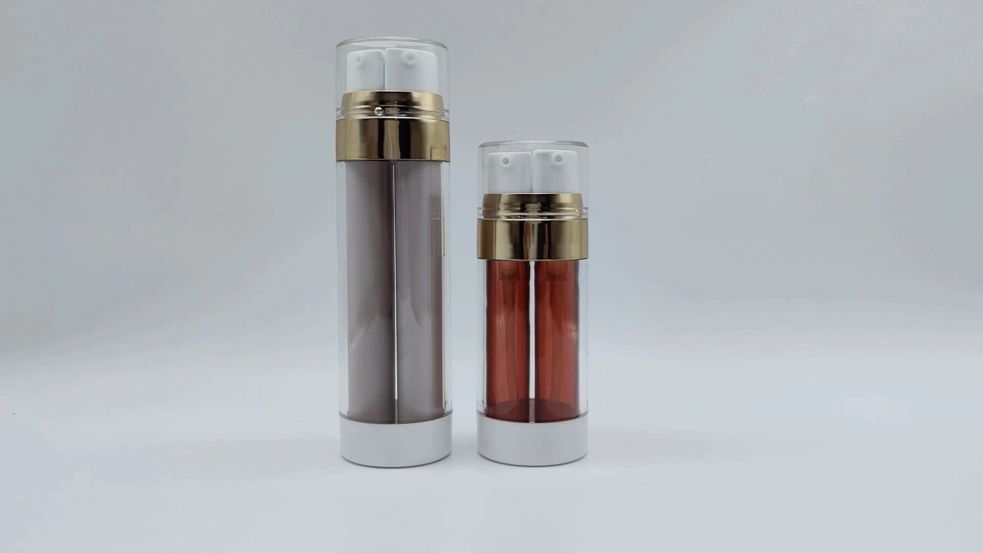 Envase de espuma para loción, champú, esencia, espuma, PE, plástico, PS y PET, de doble pared, con acabado galvanizado colorido, 100 ml y 60 ml. 1