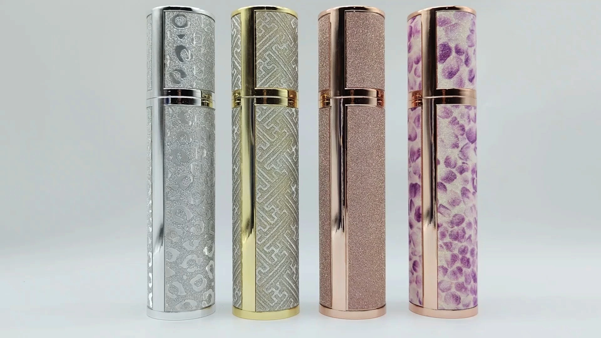 Envase de espuma para loción, champú y esencia de 110 ml con borde dorado, cuatro colores diferentes y diversos patrones de superficie, envases de PE, plástico, PS y PET. 1