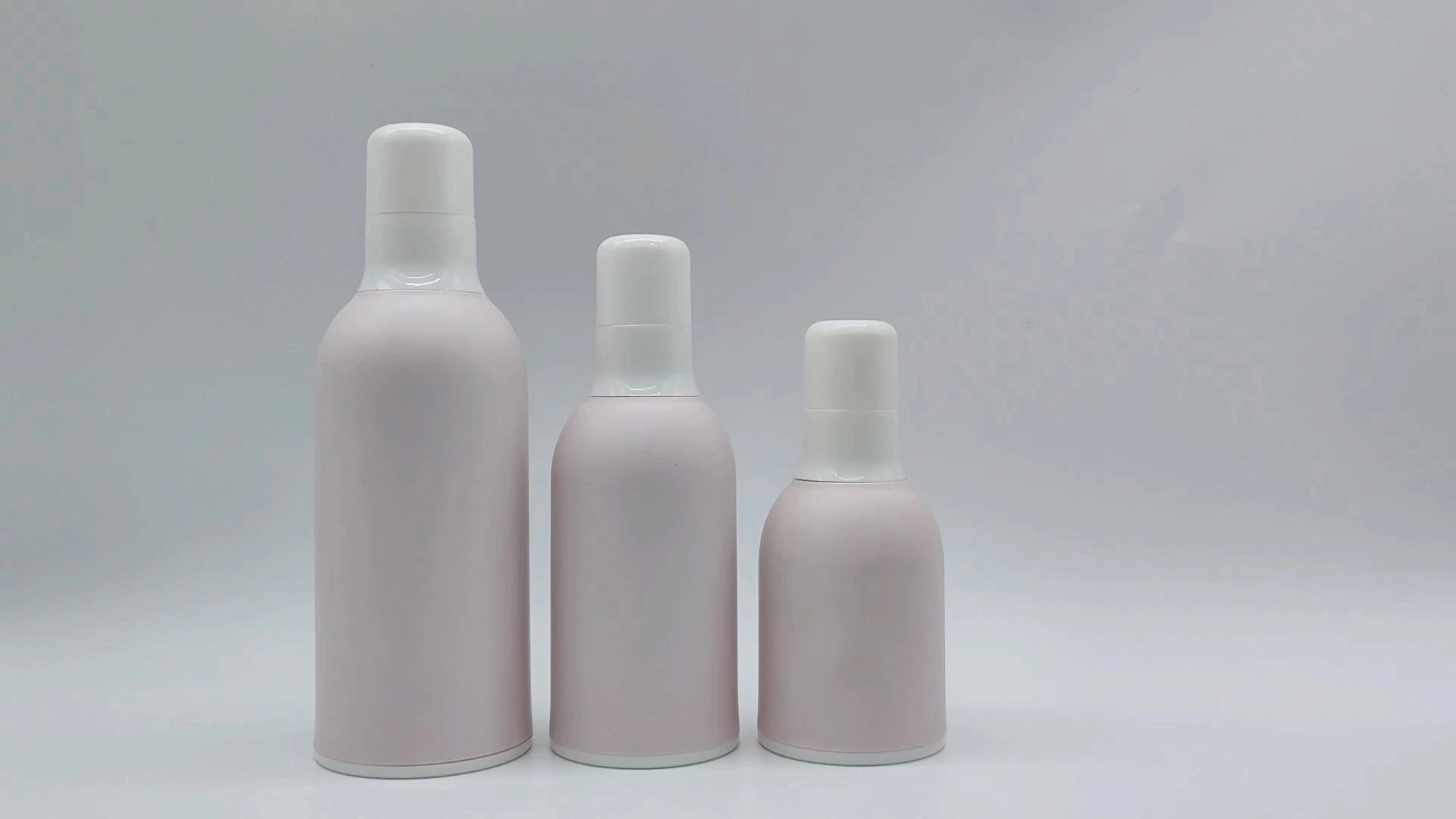 Envase de espuma para loción, champú, esencia, espuma, diseño rosa y blanco, acabado mate, 150 ml, 80 ml, 50 ml, PE, plástico, PS, PET, botellas cosméticas. 1