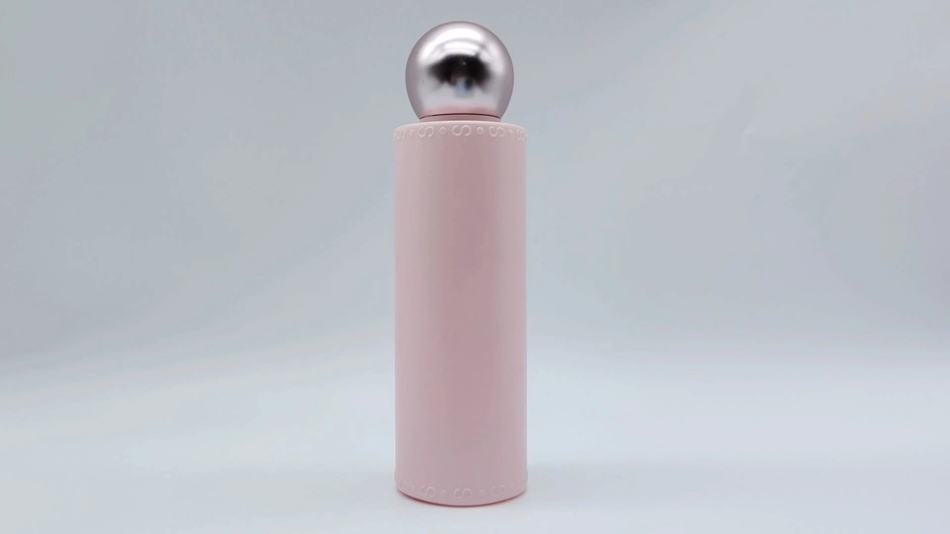 Bouteilles cosmétiques cylindriques rose et argenté, contenant de 200 ml pour huile essentielle et liquide, emballage PE-plastique-PS-PET, avec bouchon à vis 1