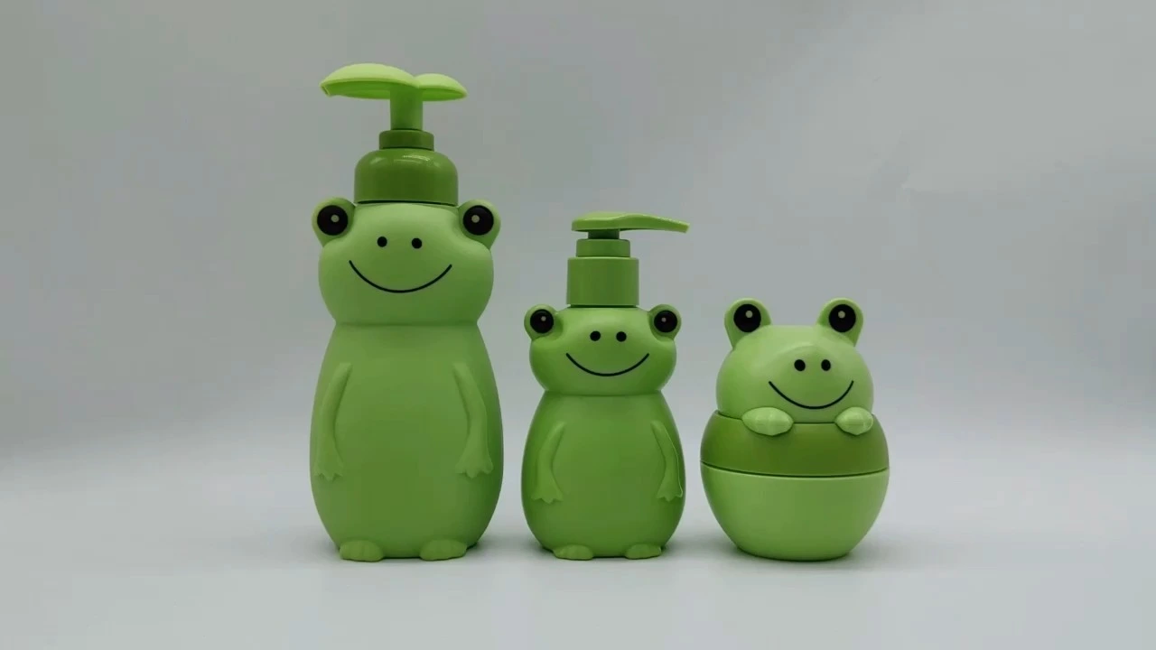 Envase de espuma para loción, champú, esencia, espuma, PE, plástico, PS y PET, con un bonito diseño infantil, color verde, 500 ml, 280 ml y 150 ml. 1