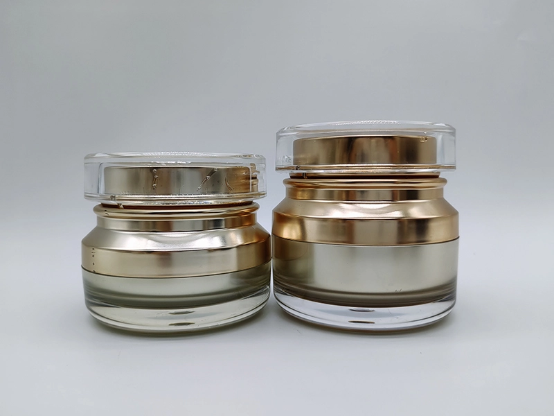 High Class Custom Silvery and Golden 40ml Facial Skin Care Cream Container Packaging Jars 1