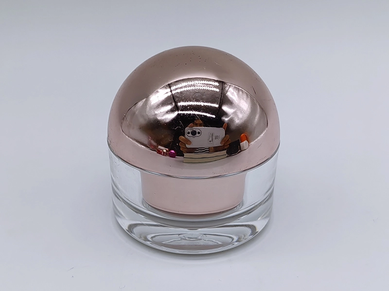 Envase de crema para el cuidado facial de manos, de plástico PE-AS, transparente y dorado rosa, personalizado, de tamaño pequeño, de 15 ml, para envases cosméticos. 1