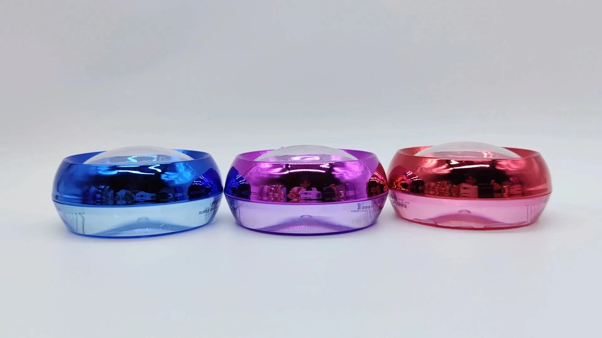 Envase de plástico transparente PE-AS de 30 ml para crema facial, crema de manos, crema para el cuidado de la piel, serie rojo, morado y azul 1
