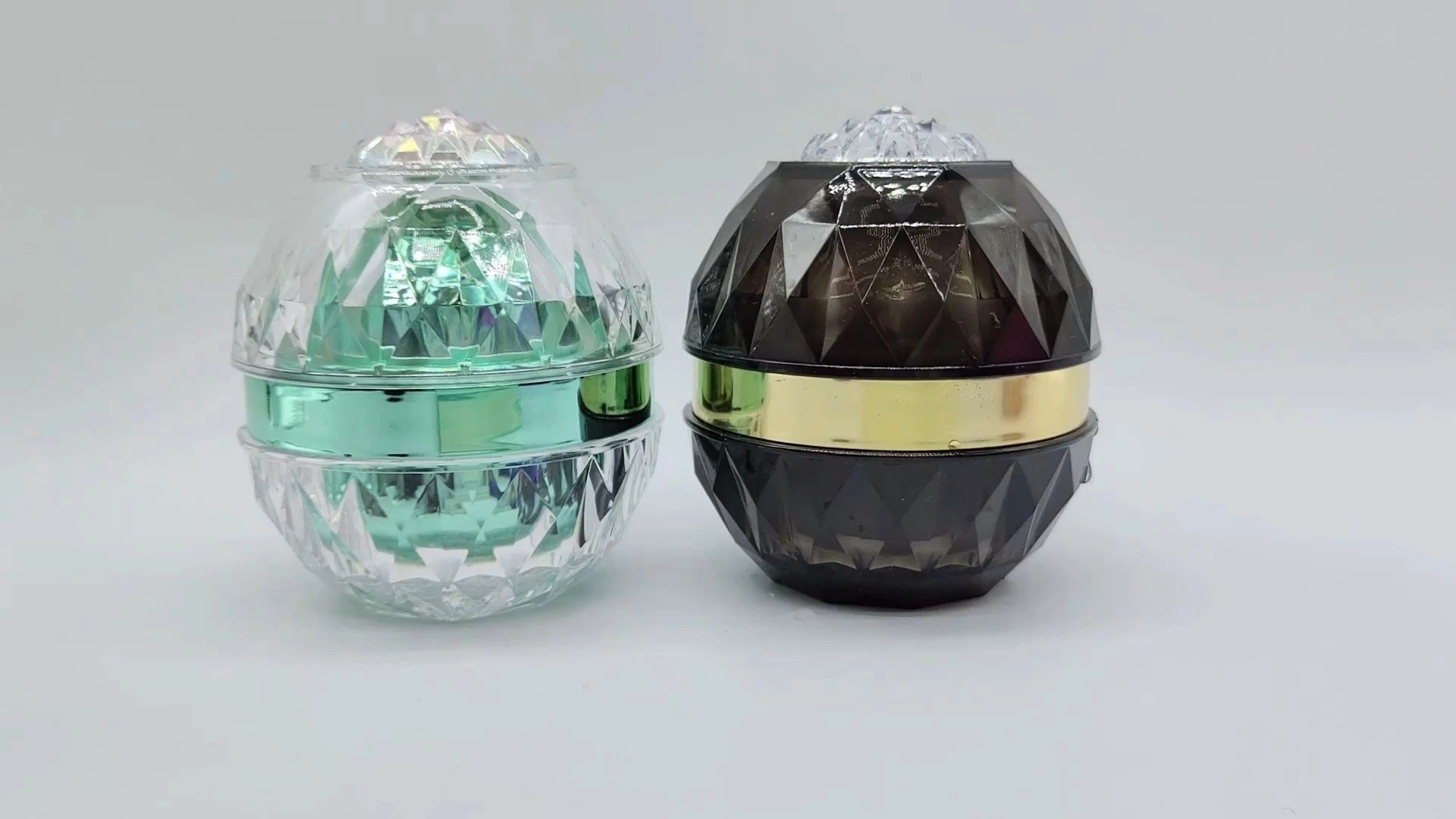 Frascos de plástico PE-AS de 40 ml para crema facial, crema de manos, crema para el cuidado de la piel, envases cosméticos, diseño exterior transparente o negro e interior verde. 1