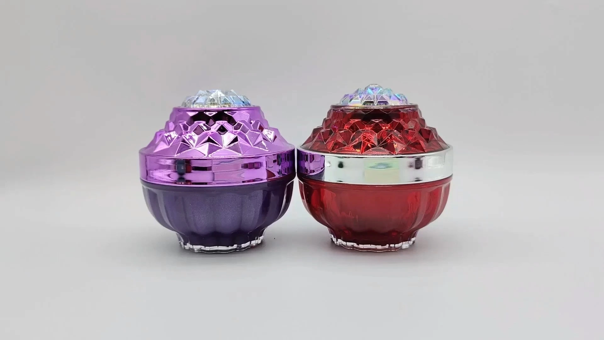 Elegante envase de plástico PE-AS de doble pared de 50 ml para crema facial, crema de manos, crema para el cuidado de la piel, color morado o rojo vino. 1