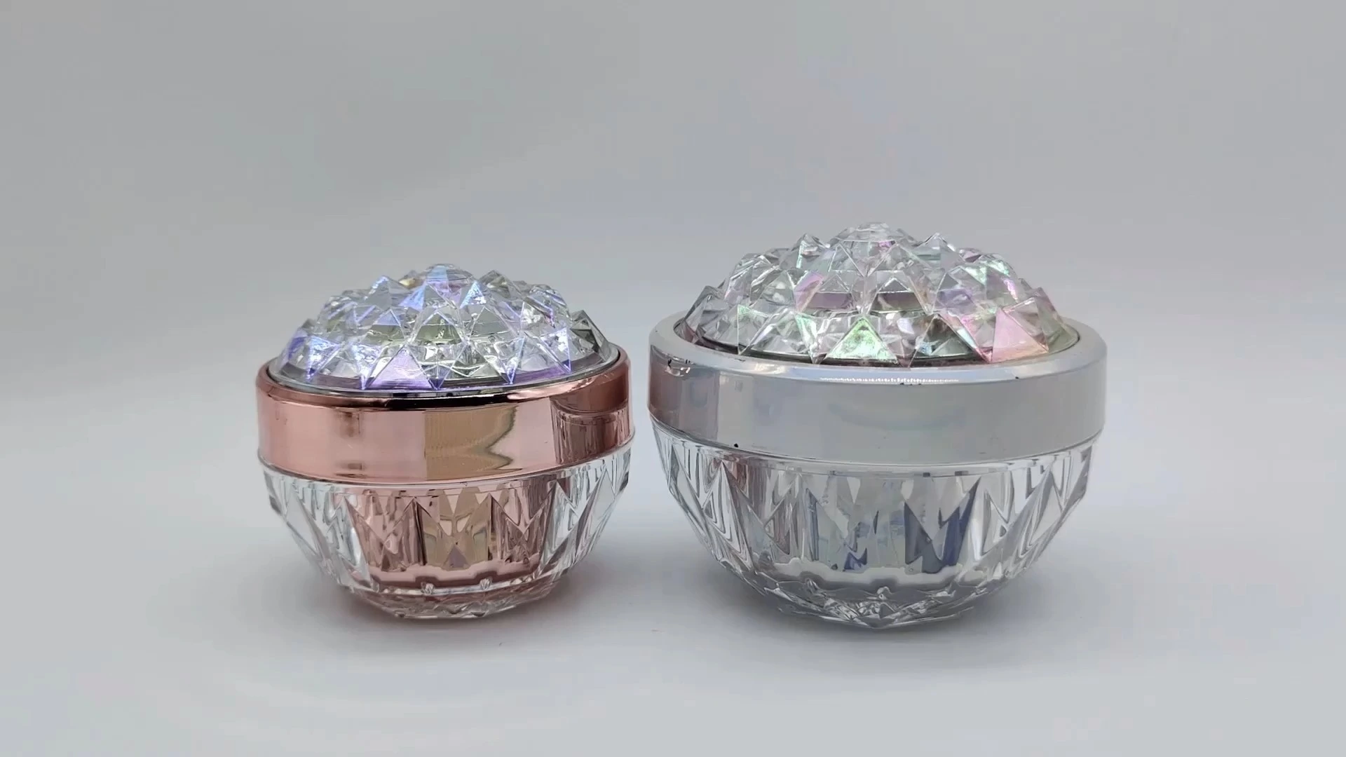 Envase de plástico PE-AS para crema facial, crema de manos, crema para el cuidado de la piel, envase cosmético, superficie transparente e interior rosa dorado o plateado, 30 ml o 50 ml. 1