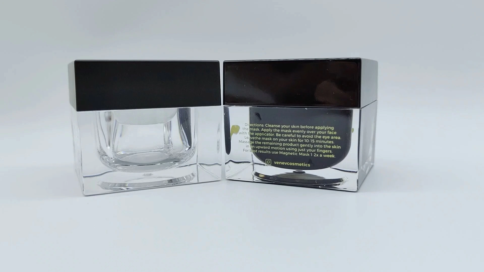 Envase rectangular de acrílico transparente, interior negro y tapa elegante de 50 ml o 30 ml, de plástico PE-AS, para cremas faciales, manos y cuidado de la piel, envases cosméticos. 1
