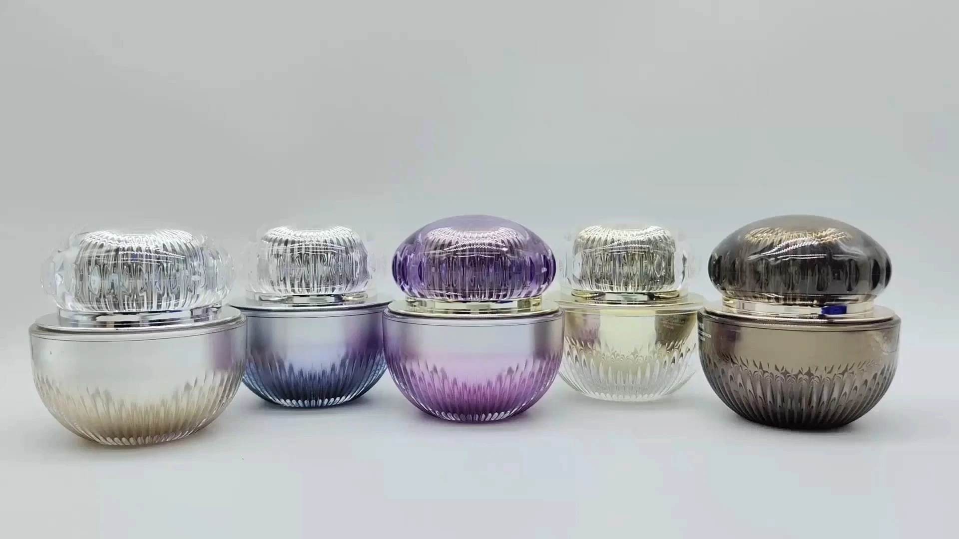 Dickwandige, einzigartige Form, verschiedene Innenfarben, stilvolle 50 ml Kunststoff-PE-AS-Behälter für Gesichts- und Handpflegecreme, Kosmetikverpackungsgläser 1