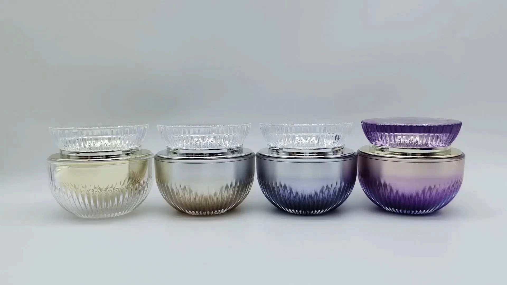 Frascos de plástico PE-AS de 50 ml para cremas faciales y de manos, con tapa de rosca acanalada, de doble pared, con forma única, interior en varios colores. 1
