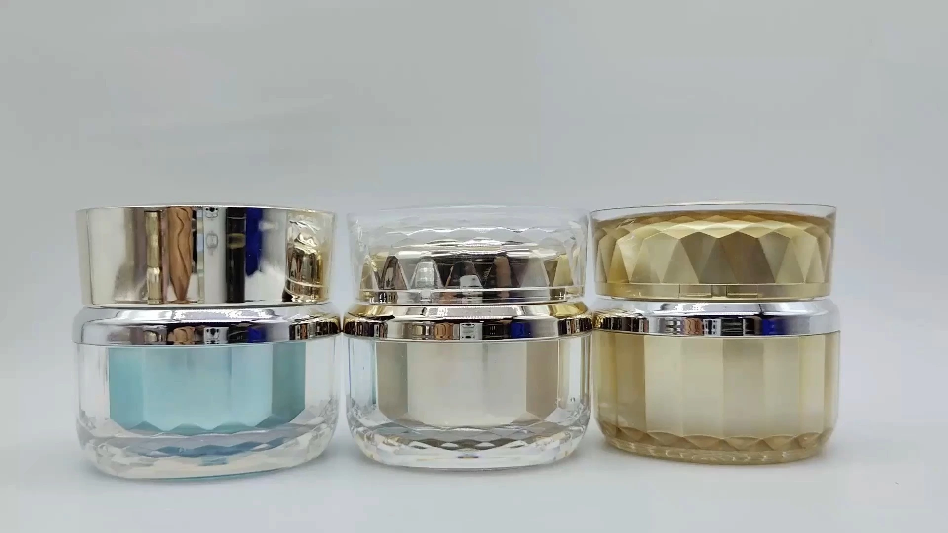 Runde Form, mehrere Kanten, Diamant-Schneiden, stilvolle 80-ml-Gesichtscreme-Behälter, Verpackungsgläser 1