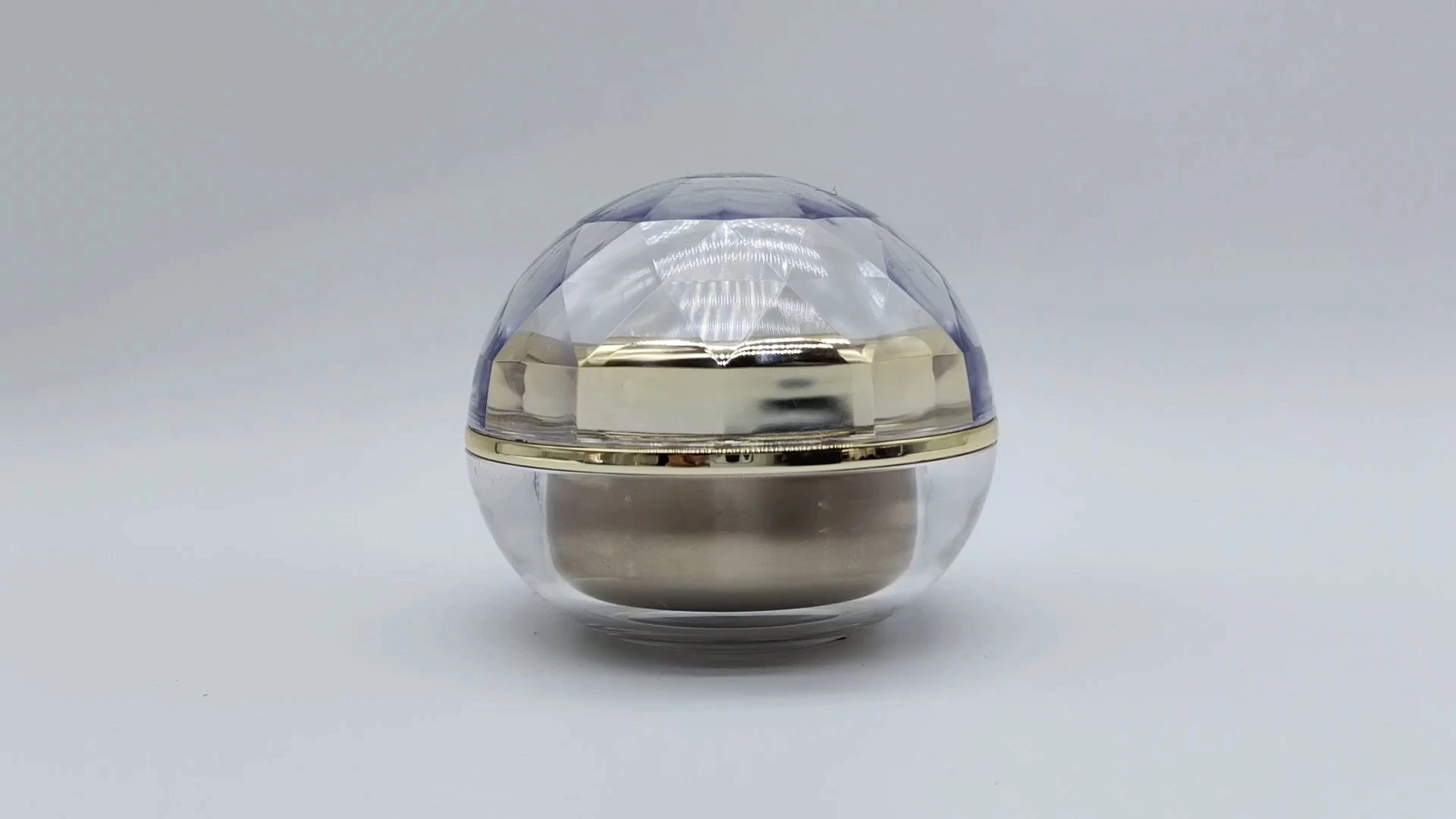 Envase de plástico PE-AS de 50 ml para cremas faciales y de manos, con doble pared pulida y brillante, interior dorado, con tapón de rosca. 1