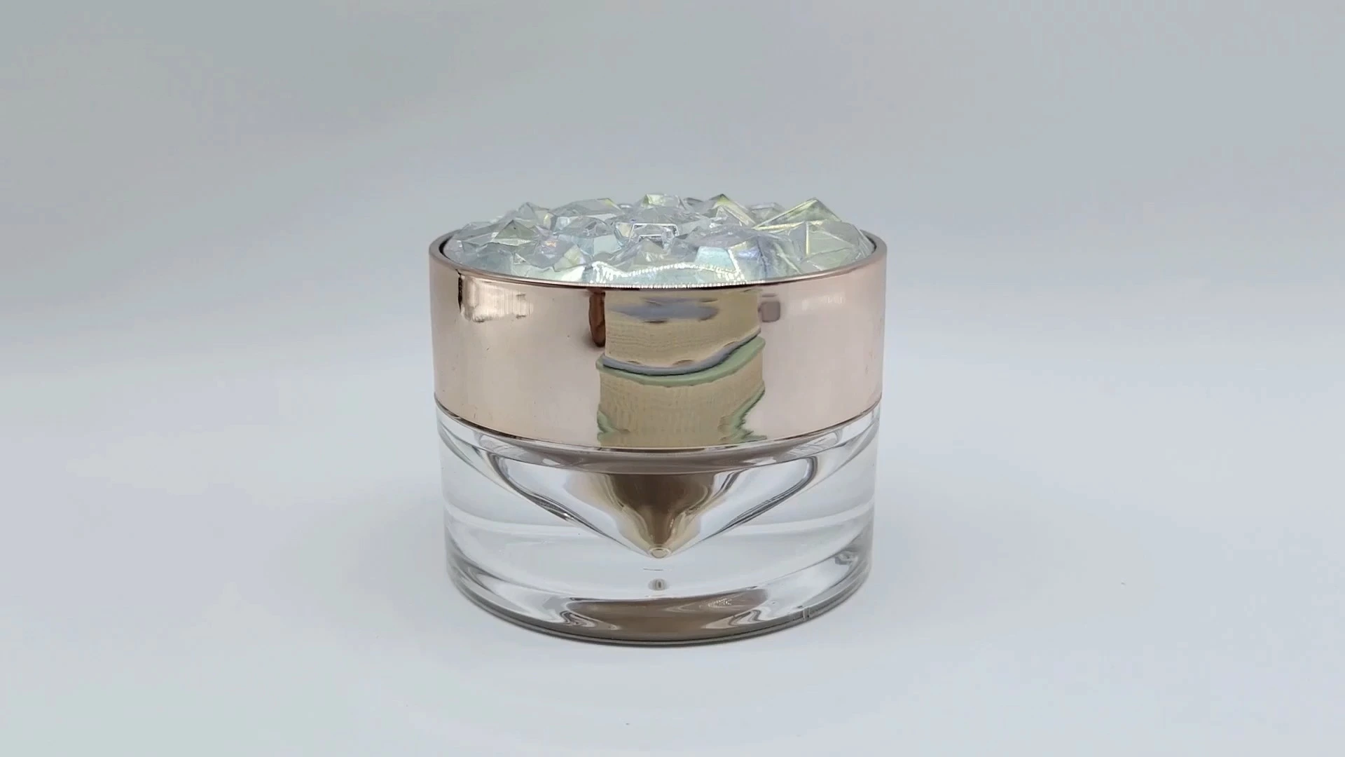 Envase redondo de plástico PE-AS de 50 ml para cremas faciales y de manos, con tapa brillante y brillo, para cosméticos. 1