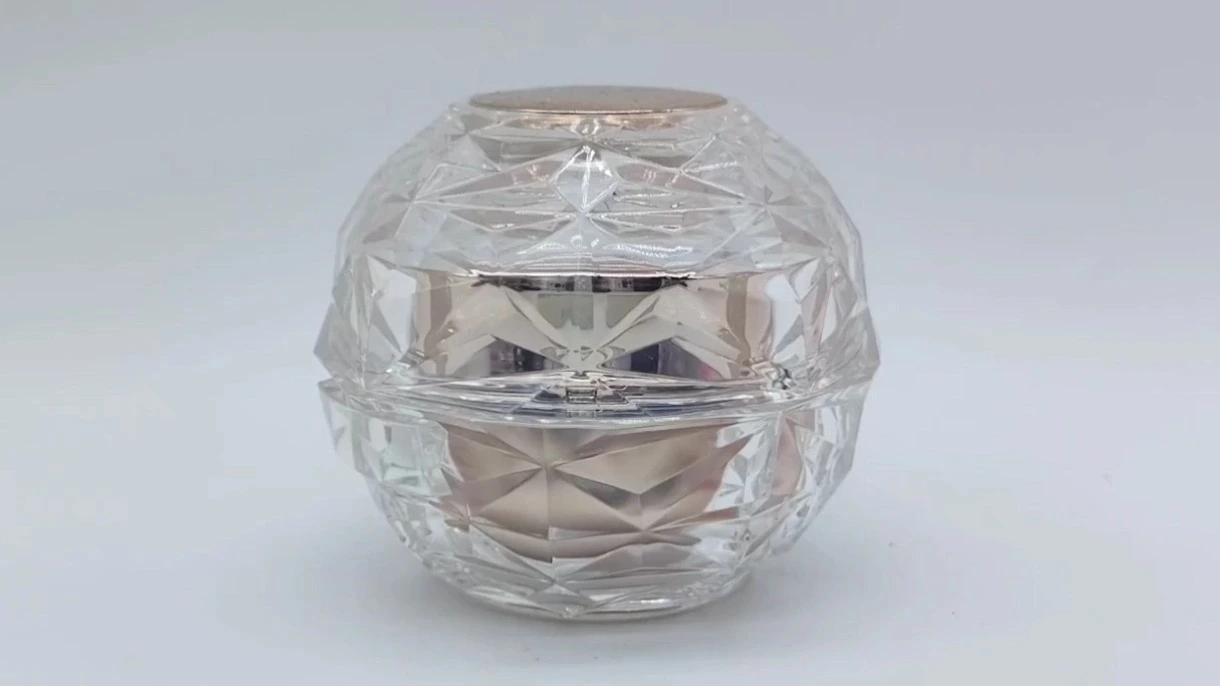 Frascos de plástico PE-AS de alta calidad, personalizados, con forma de bola de cristal de doble pared, de 50 ml, para crema facial, cuidado de la piel y manos. 1