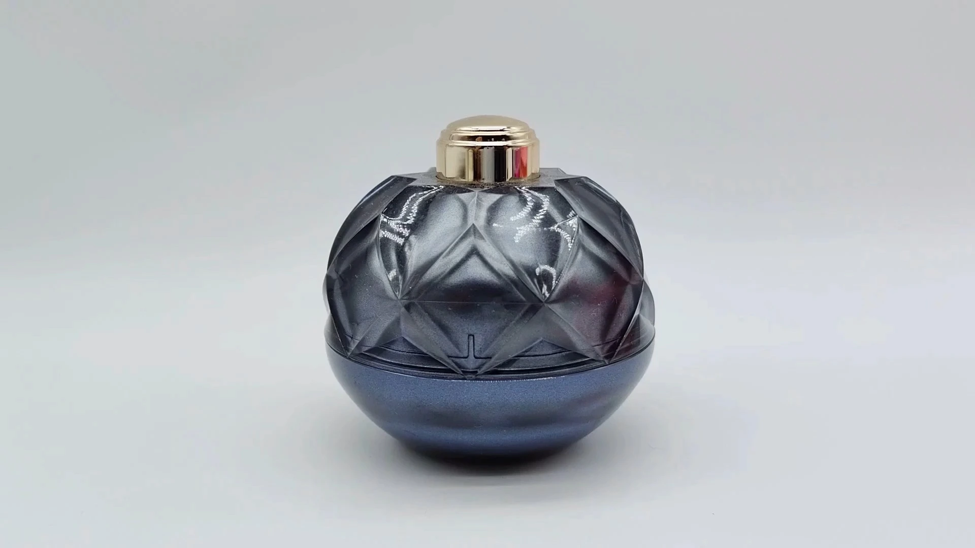 Frascos de plástico PE-AS de 35 ml, antideslizantes, con forma de bola de doble pared, fluorescentes, de color azul oscuro y morado, para cremas faciales y cuidado de la piel. 1