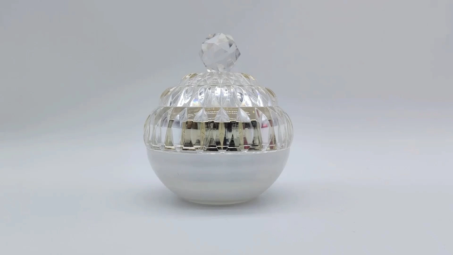 Envase de plástico PE-AS de 35 ml para crema facial y cuidado de la piel, con elegante diseño de cristal blanco perla personalizado de alta gama, envases para cosméticos. 1