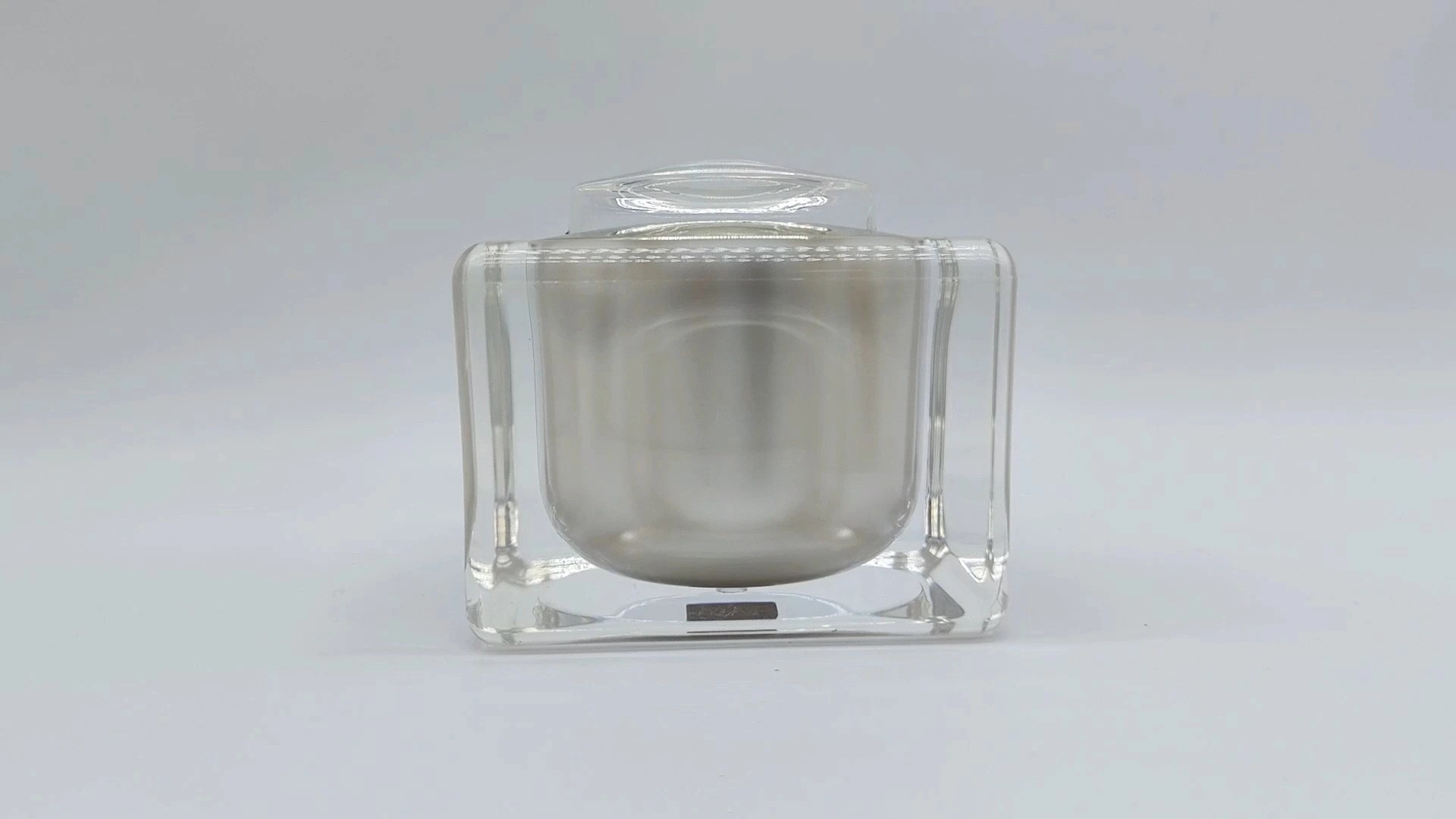 Envase de crema facial de lujo de 50 ml con interior blanco perla y paredes gruesas para el cuidado de la piel de las manos. 1