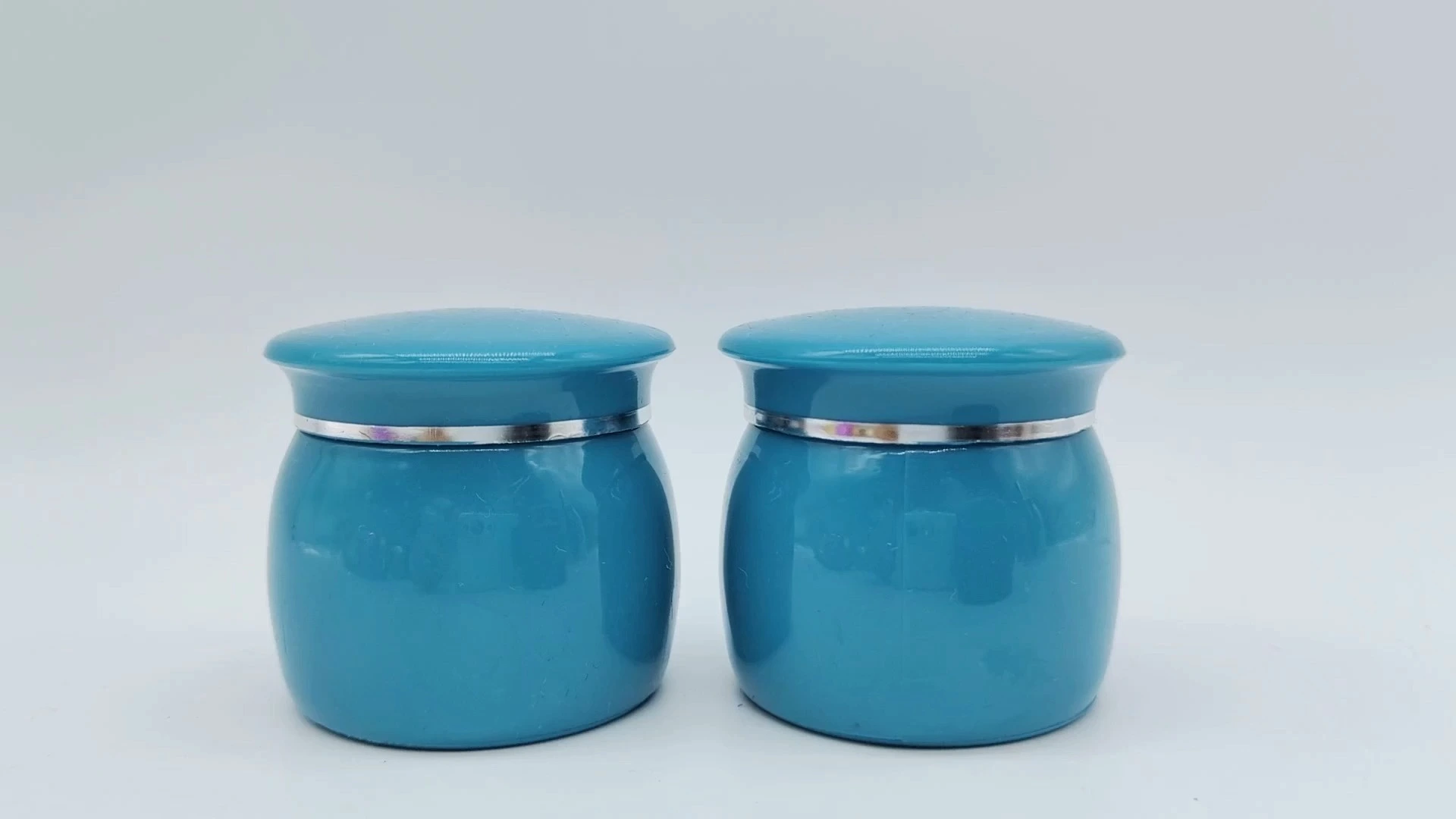 Envase de plástico PE-AS de pared gruesa azul personalizado de 25 ml para crema facial y cuidado de la piel, con tapón de rosca. 1