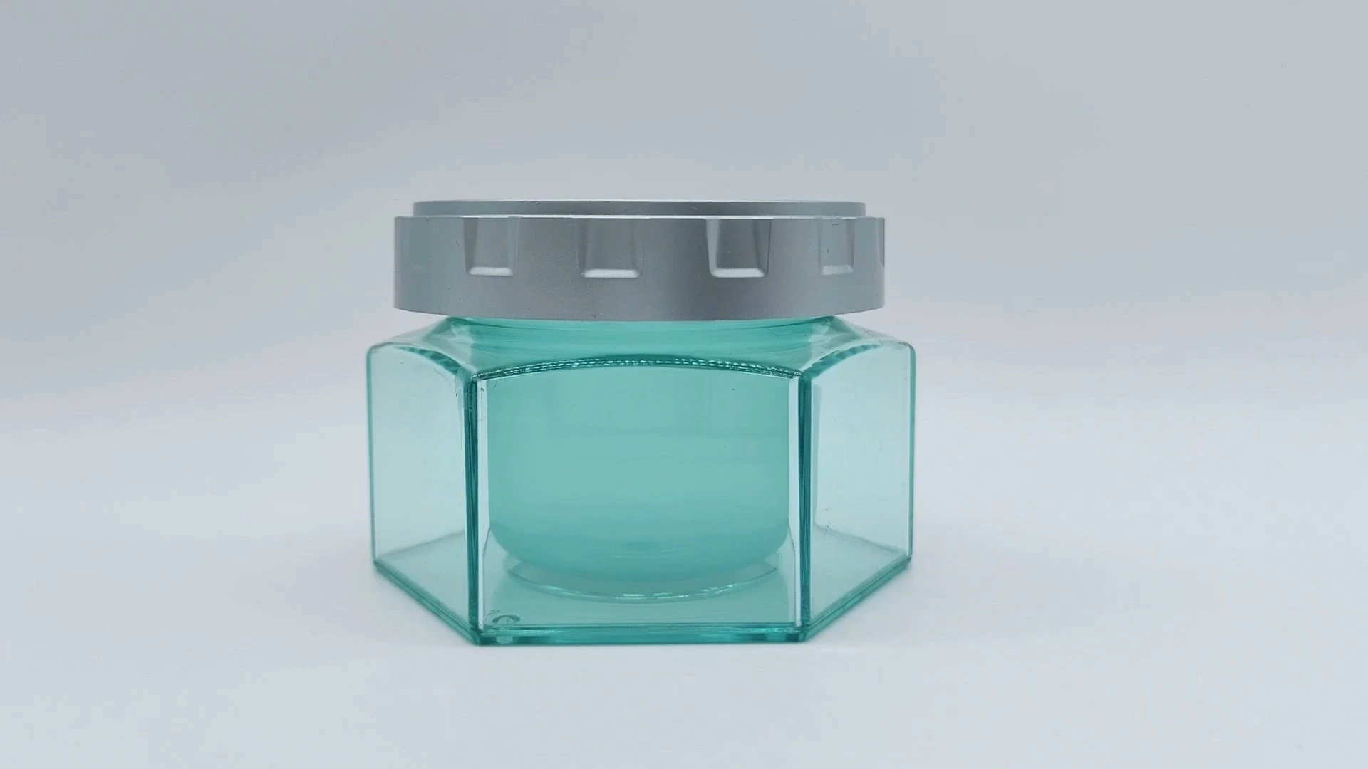 Envase de crema para el cuidado facial y de la piel de manos transparente, color verde, de 90 ml, personalizado, clásico 1