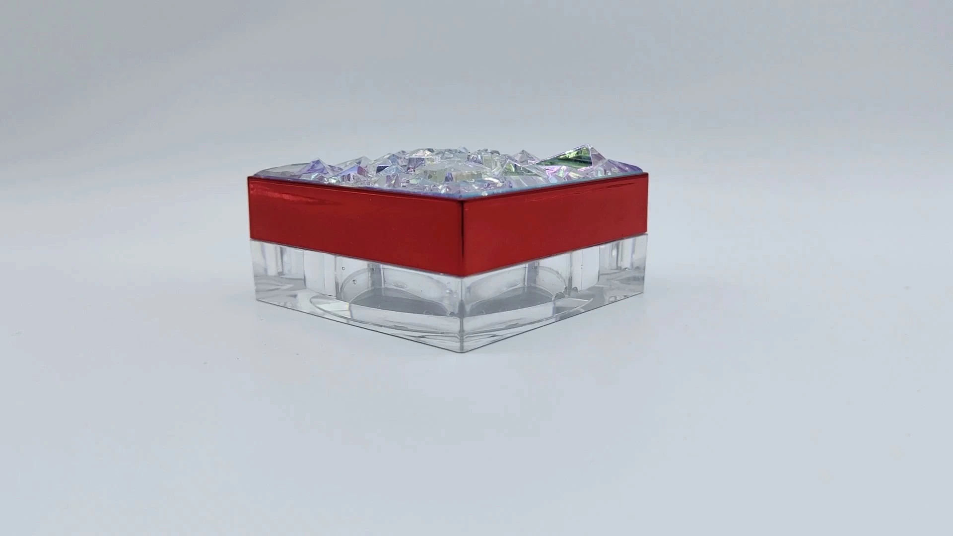 عبوات مستحضرات تجميل شفافة مربعة الشكل من تصنيع المعدات الأصلية/تصنيع التصميم الشخصي، سعة 40 مل، مصنوعة من البلاستيك - PE-AS، مع علب كريم للعناية بالبشرة والوجه واليدين 1