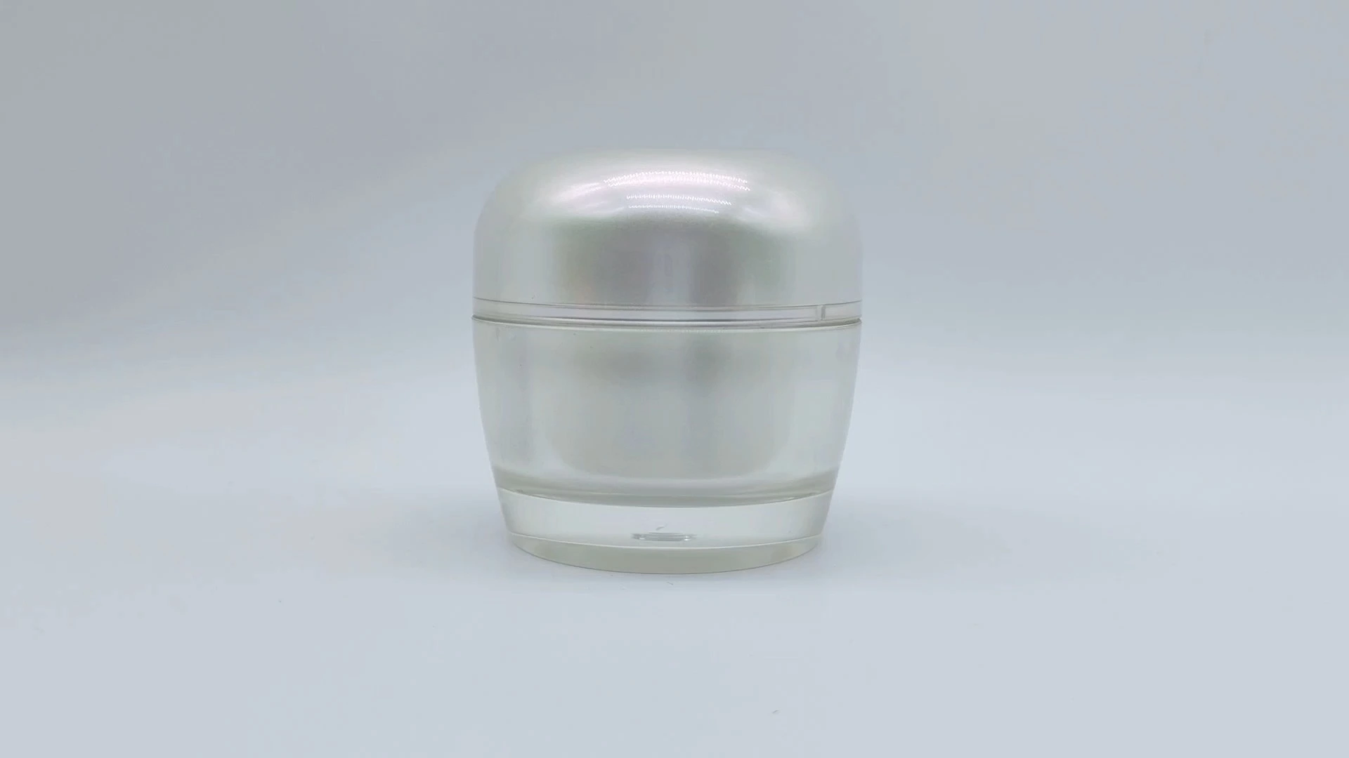 Envase de plástico PE-AS de 50 ml para crema facial y cuidado de la piel, transparente, blanco perla y con interior blanco. 1