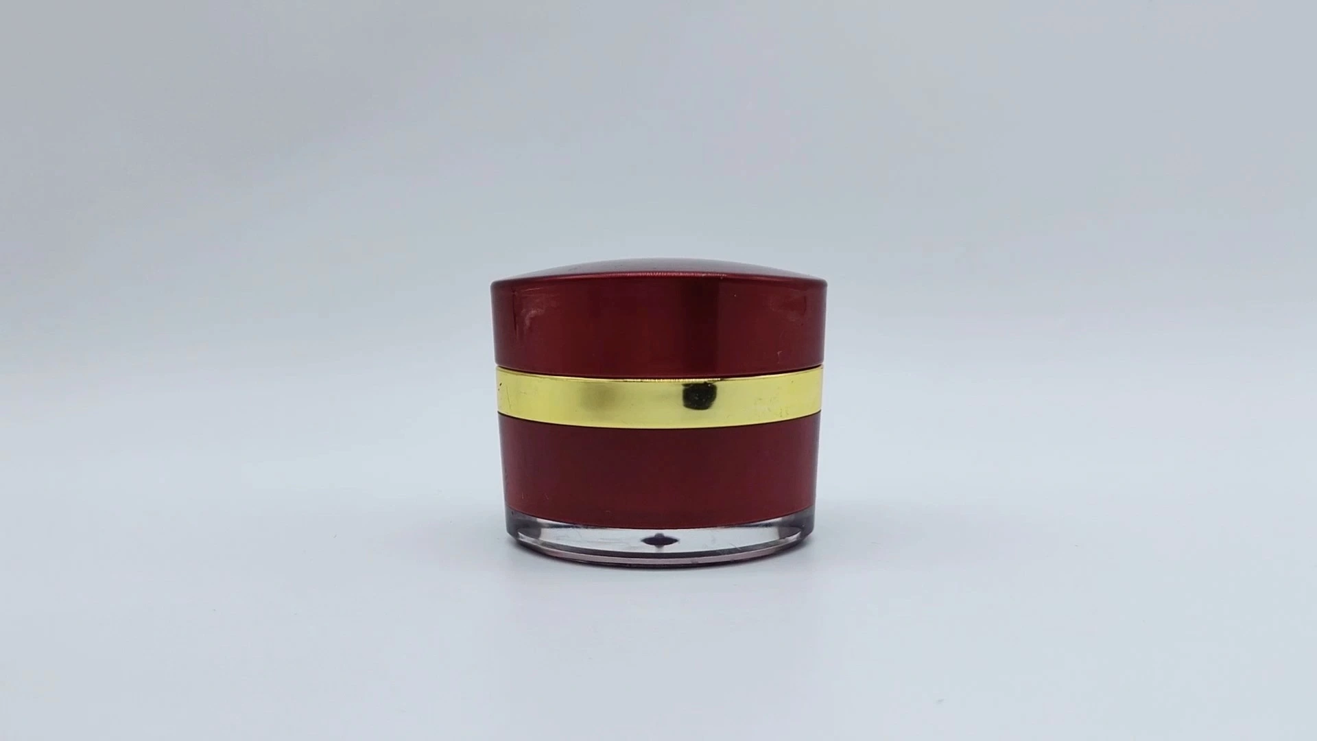 Envase de plástico PE-AS para cremas faciales y de manos, con forma ovalada, personalizado, en tonos vino tinto y dorado, tamaño pequeño, 15 ml, para el cuidado de la piel. 1
